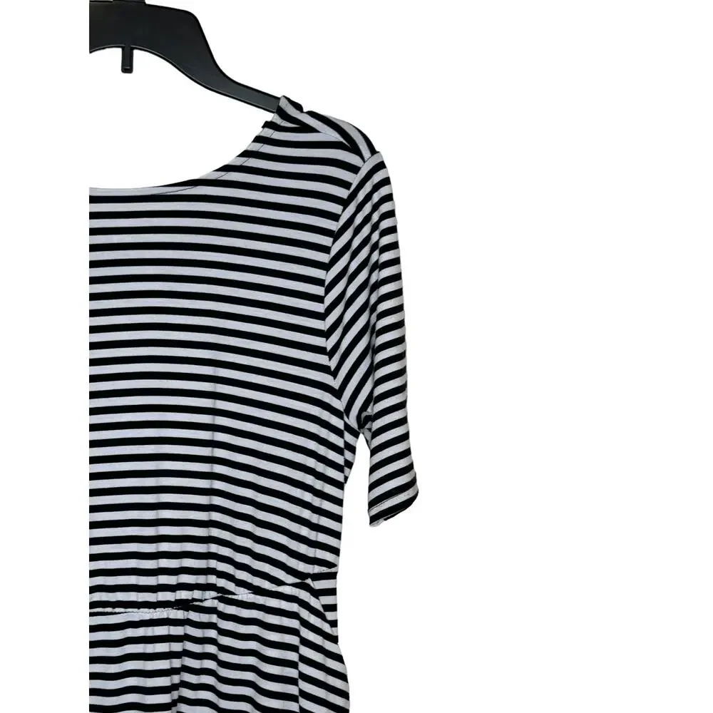Torrid Womens Dress Mini Striped Cut Out Stretch‎ 3/4 Sleeve Black White Size 00